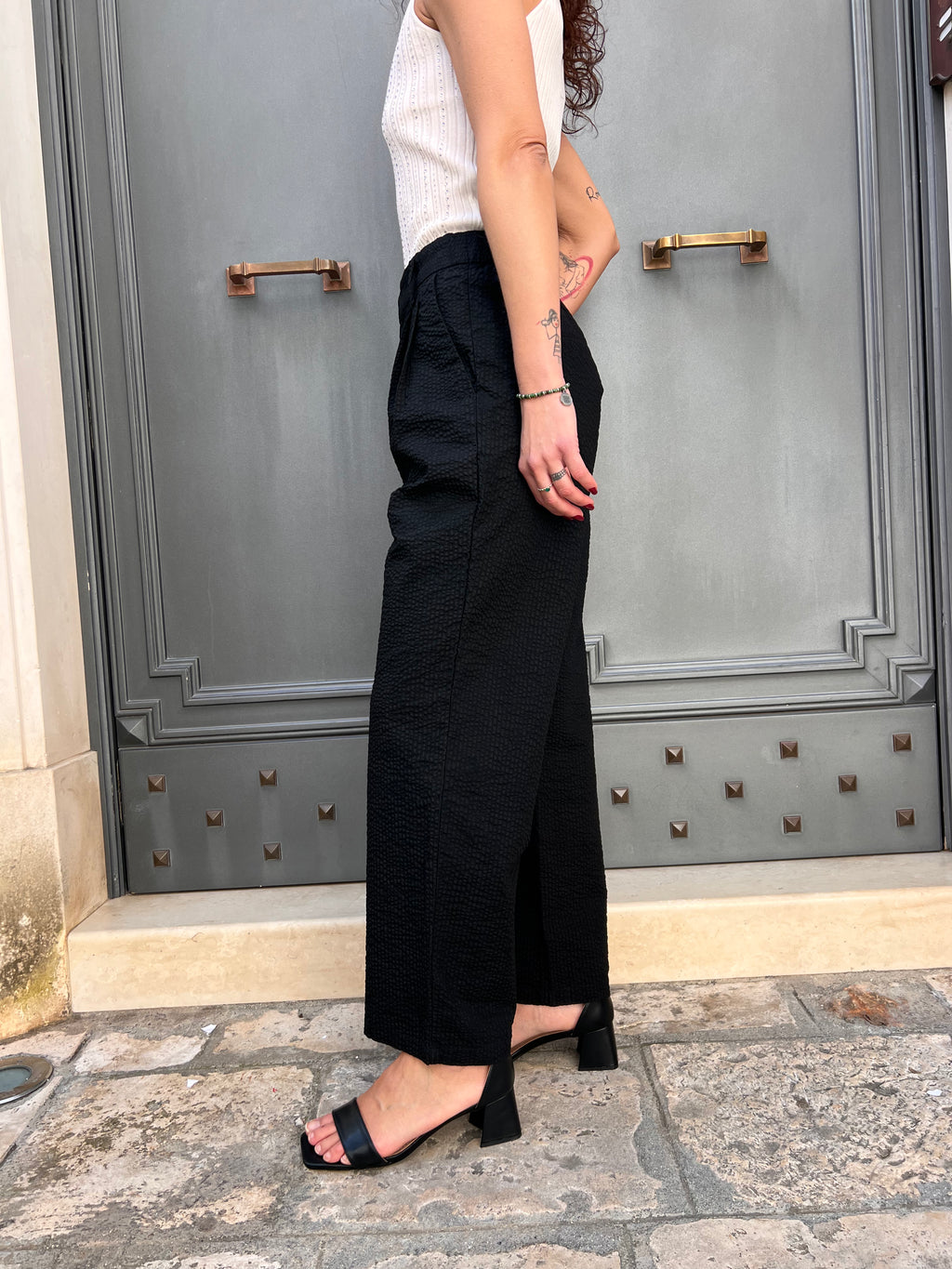 PANTALONE IN COTONE SEERSUCKER – SUN68