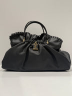 BORSA ERMANNO SCERVINO FIRENZE IN ECO PELLE NERA CON DETTAGLI INTRECCIATI