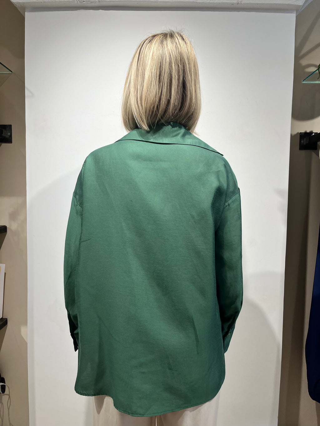 CAMICIA FLUIDA VERDE SMERALDO