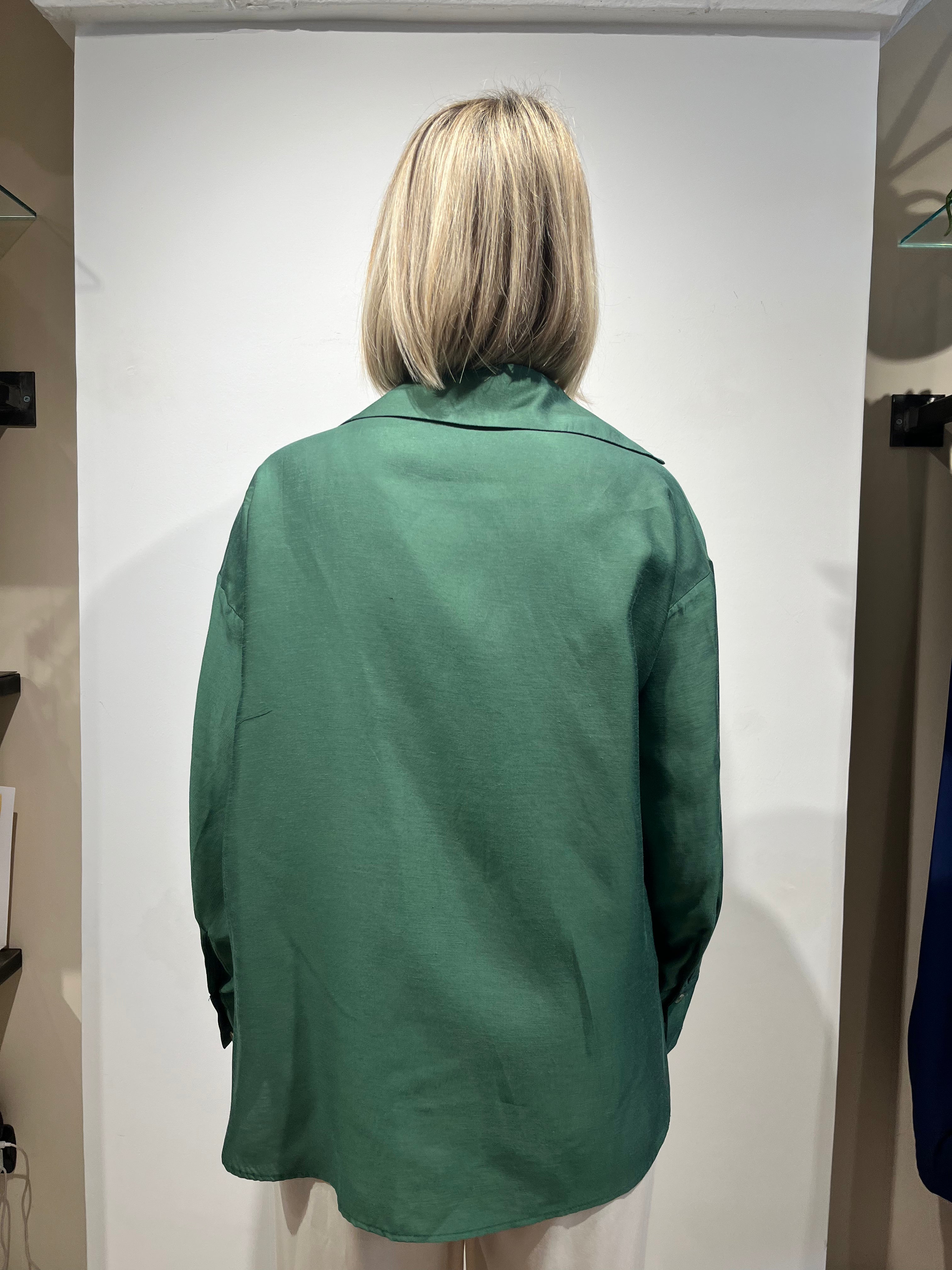 CAMICIA FLUIDA VERDE SMERALDO