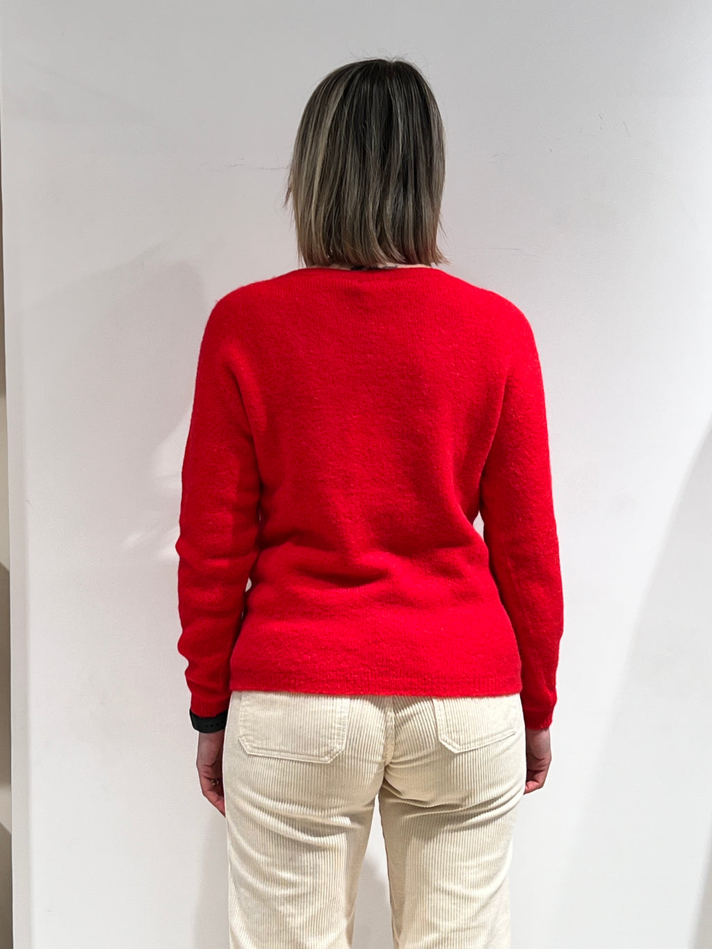 MAGLIA GIROCOLLO ROSSA MISTO ALPACA