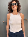 TOP IN MAGLIA A COSTINE CON MICRO STRASS – FRACOMINA