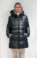 PIUMINO DONNA PLAZA LUNGO – CON CAPPUCCIO, SUPER CALDO E LEGGERO NERO