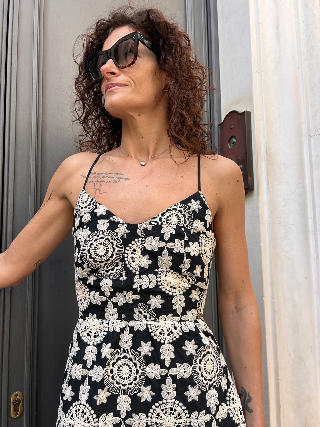 ABITO MIDI IN COTONE RICAMATO – FRACOMINA
