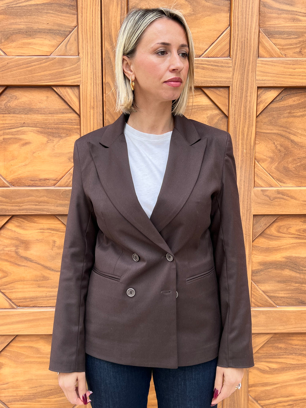 GIACCA DOPPIOPETTO CHIC ESSENZIALE  MARRONE