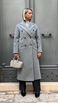 CAPPOTTO LUNGO DOPPIOPETTO MISTO LANA GRIGIO