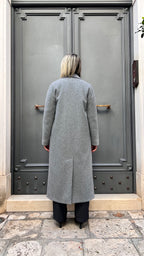 CAPPOTTO LUNGO DOPPIOPETTO MISTO LANA GRIGIO