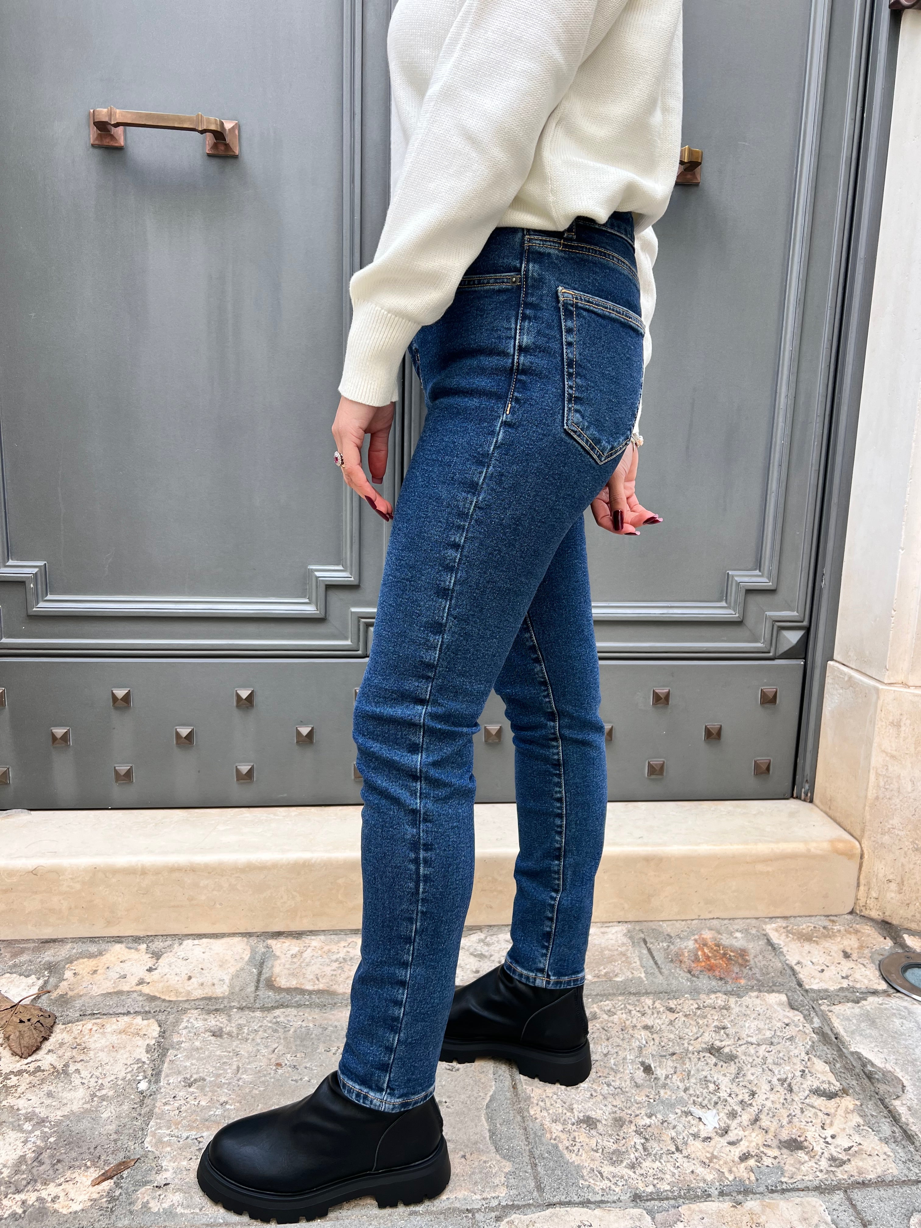 JEANS DONNA GUESS G05 SKINNY – VITA ALTA, DENIM ELASTICIZZATO, MODELLANTE BLU NAVY