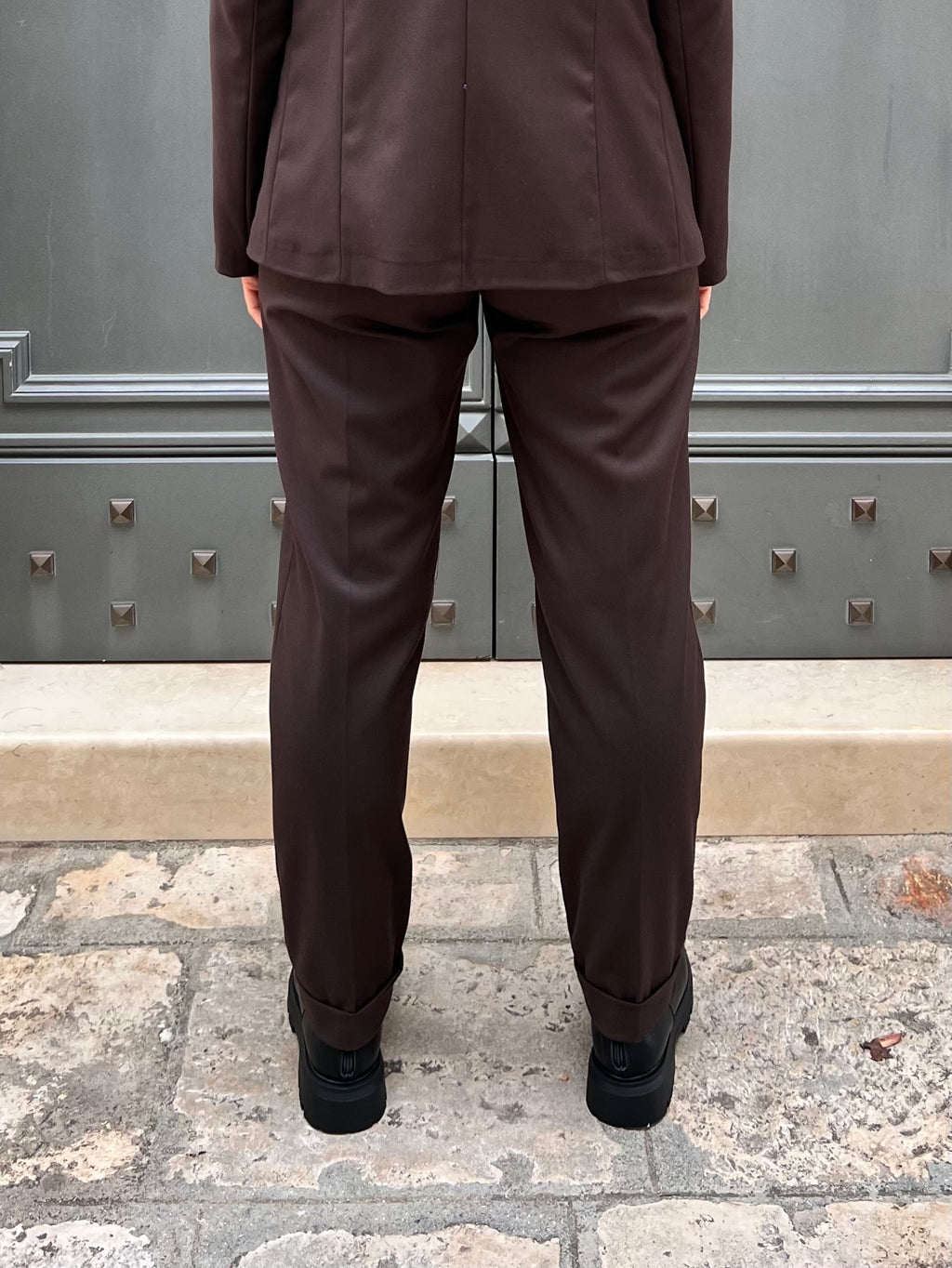 PANTALONE DONNA ELEGANTE CON COULISSE PLAZA MARRONE