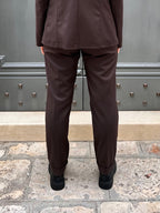 PANTALONE DONNA ELEGANTE CON COULISSE PLAZA MARRONE