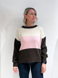 MAGLIA DONNA IN MISTO LANA  – MAGLIONE INVERNALE ELEGANTE MARRONE