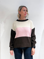 MAGLIA DONNA IN MISTO LANA  – MAGLIONE INVERNALE ELEGANTE MARRONE