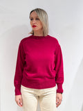 MAGLIA DONNA GIROCOLLO MISTO LANA FUCSIA – MADE IN ITALY