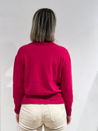 MAGLIA DONNA GIROCOLLO MISTO LANA FUCSIA – MADE IN ITALY