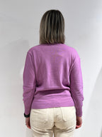 MAGLIA DONNA GIROCOLLO MISTO LANA LILLA – MADE IN ITALY