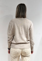 MAGLIA DONNA GIROCOLLO MISTO LANA PANNA – MADE IN ITALY