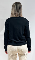 MAGLIA DONNA SCOLLO A V IN MISTO LANA, VISCOSA E CASHMERE  NERO