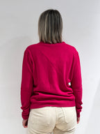 CARDIGAN DONNA SCOLLO A V IN MISTO LANA, VISCOSA E CASHMERE FUSCIA