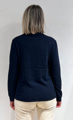 MAGLIA DONNA COLLO ALTO IN MISTO LANA, VISCOSA E CASHMERE BLU