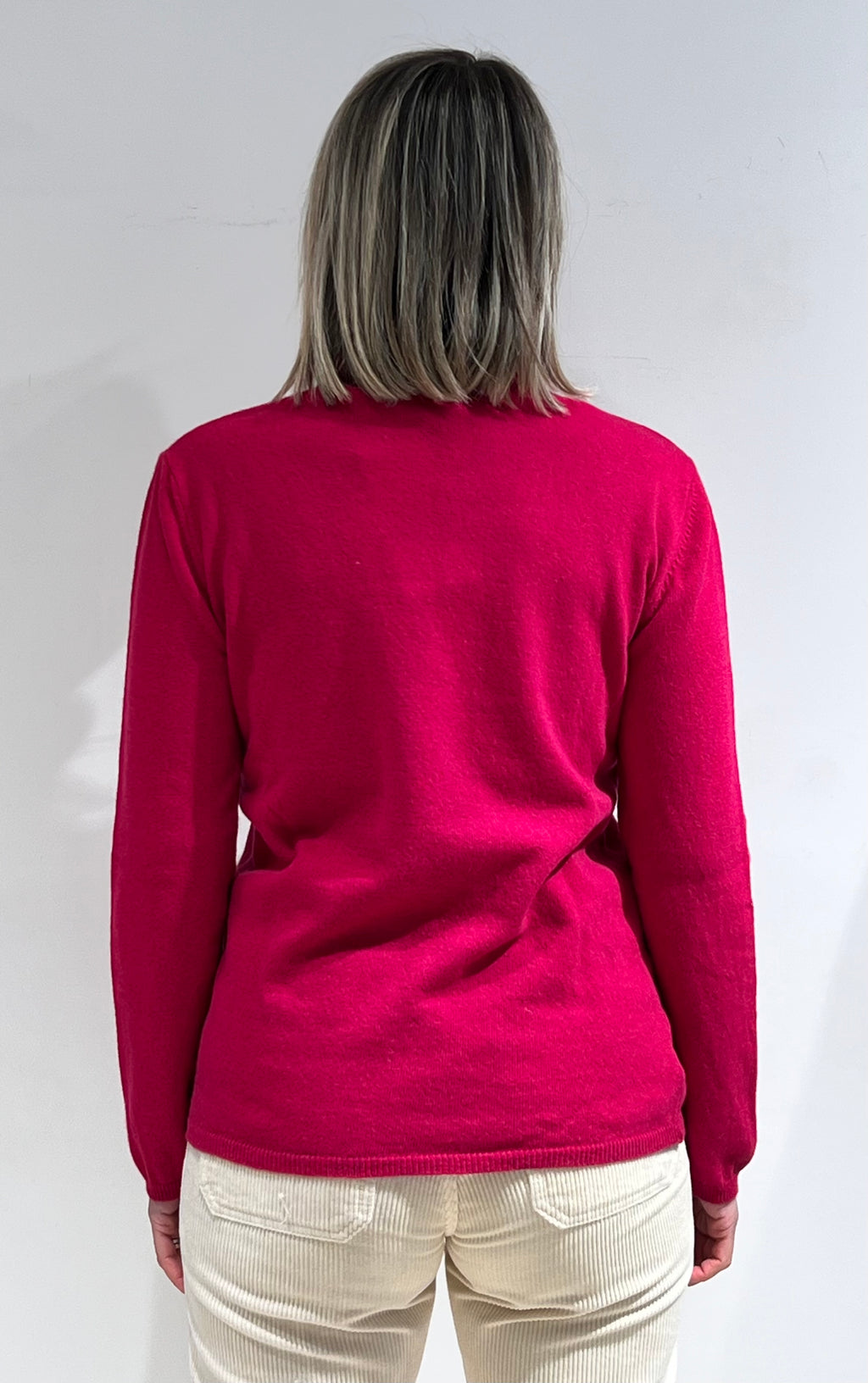 MAGLIA DONNA COLLO ALTO IN MISTO LANA, VISCOSA E CASHMERE FUCSIA