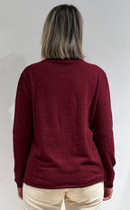 MAGLIA DONNA COLLO ALTO IN MISTO LANA, VISCOSA E CASHMERE BORDEAUX
