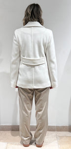 CAPPOTTO DONNA PLAZA DOPPIOPETTO – TESSUTO CALDO, BOTTONI EFFETTO CORNO, LUNGHEZZA MEDIA BIANCO